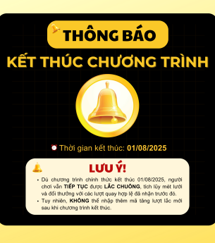 THÔNG BÁO KẾT THÚC CHƯƠNG TRÌNH "LẮC CHUÔNG VÀNG - TRÚNG LƯỚI CHUÔNG VÀNG"